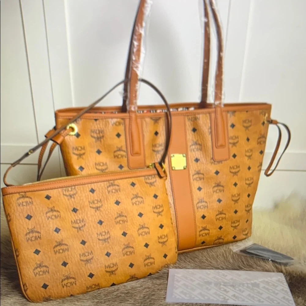 MCM Tan Leather Tote Bag - Picture 8 of 9